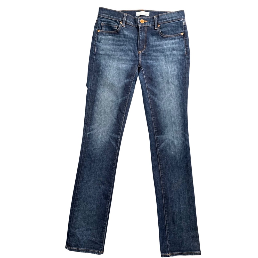 LOFT Straight Leg Jeans Women 26/2 Dark Wash Y2K Stretch Denim Minimalist